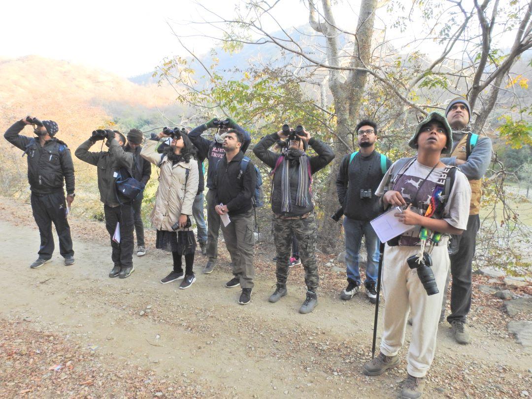 With participants during one of the field workshops in Kumbhalgarh Wildlife Sanctuary in Rajasthan. Photo credits: Sumit Dookia